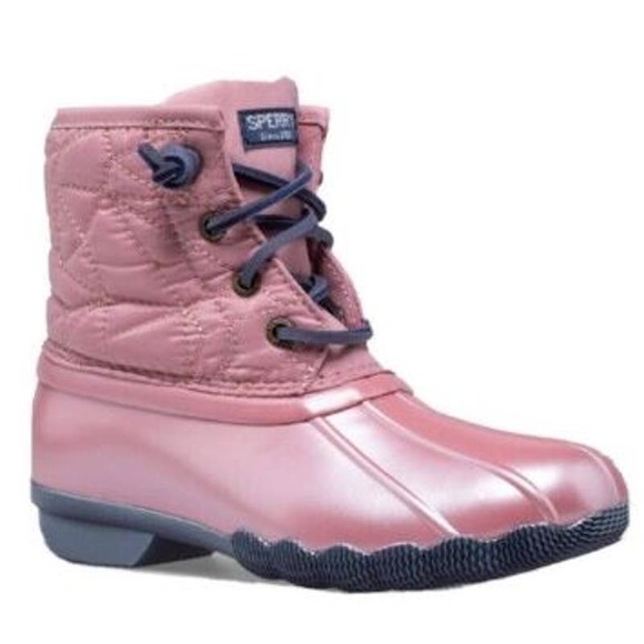 Sperry Other - Sperry Saltwater Pink Rain Boots Size 2 Girls Duck Boots Waterproof